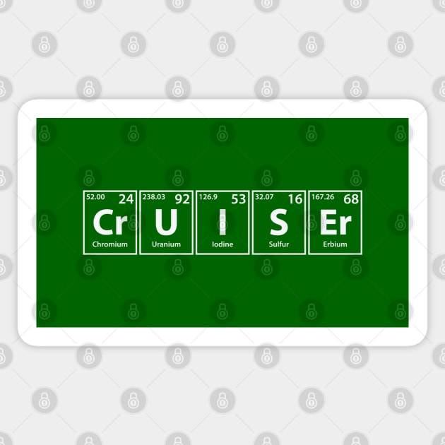 Cruiser (Cr-U-I-S-Er) Periodic Elements Spelling Sticker by cerebrands